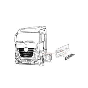 GRIGLIA PEDANA SUPERIORE DESTRA/SINISTRA MERCEDES ACTROS MP4 - immagine 2